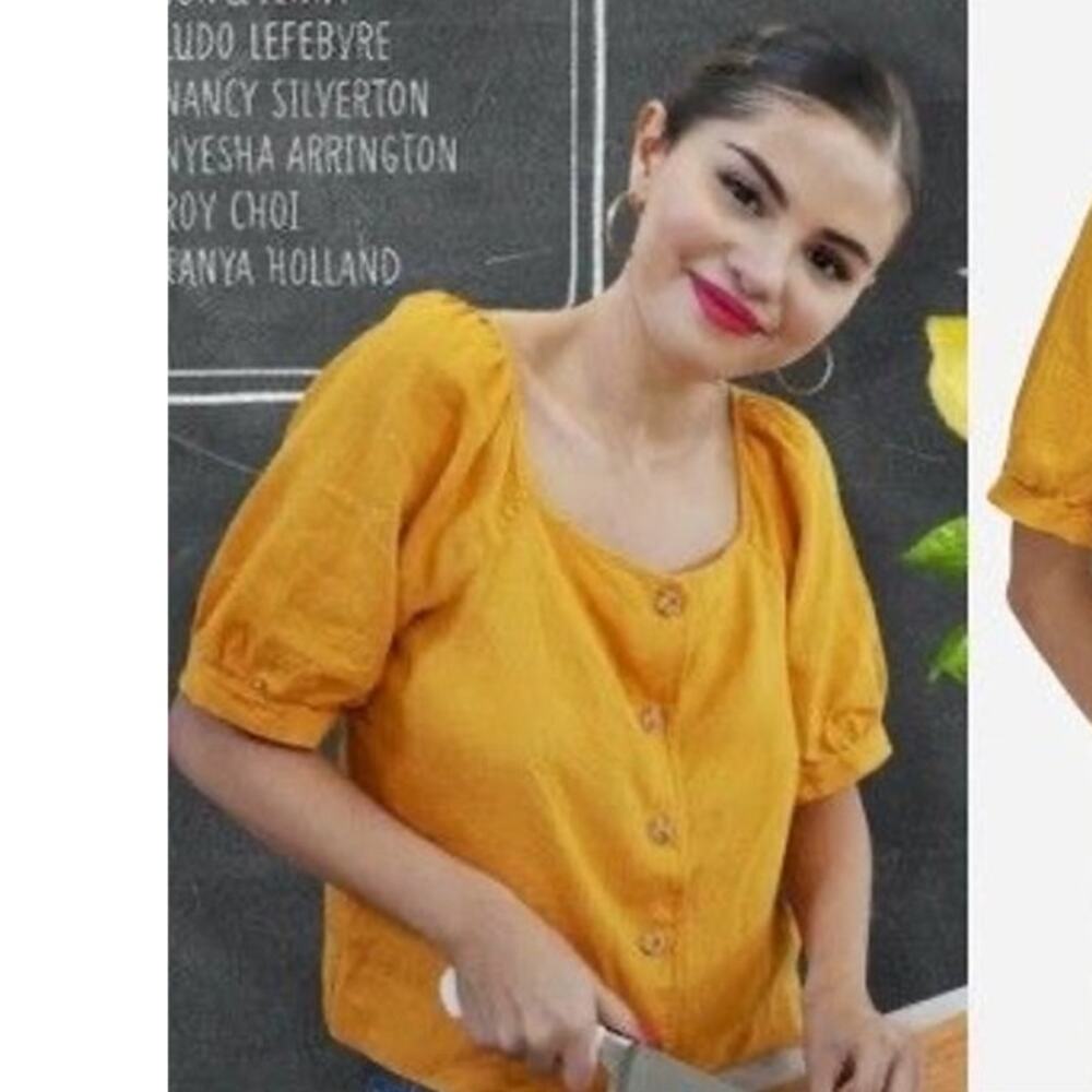 Everlane Mustard Button-Up Blouse